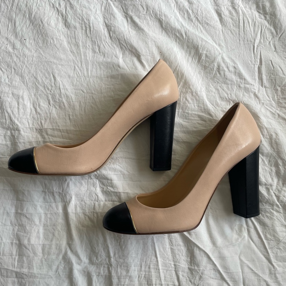J. Crew Etta cap toe pumps/ heels Chanel style